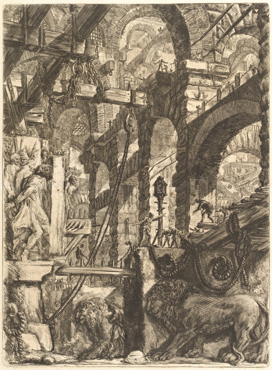 Os baixos-relevos do leão de Giovanni Battista Piranesi