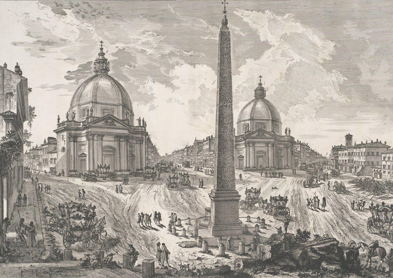 A Piazza del Popolo Vista da Piazza del Popolo, ca. 1750. de Giovanni Battista Piranesi