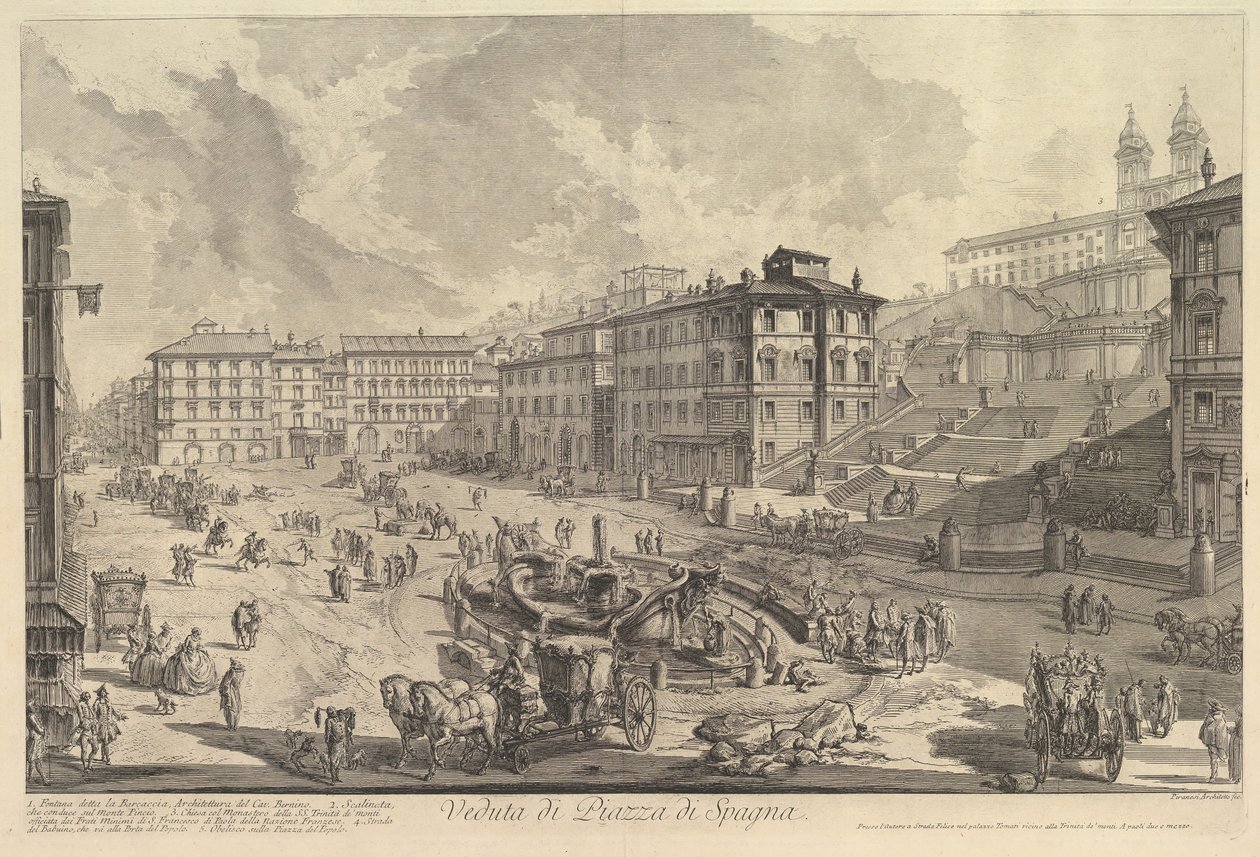 A Escadaria Espanhola Vista da Escadaria Espanhola, ca. 1750 de Giovanni Battista Piranesi