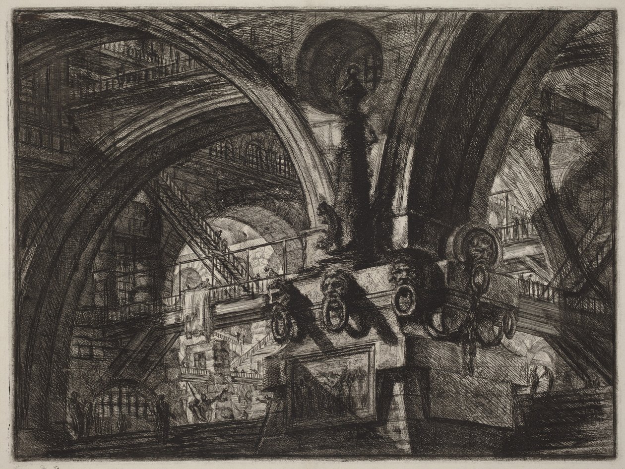 O cais com um candeeiro de Giovanni Battista Piranesi