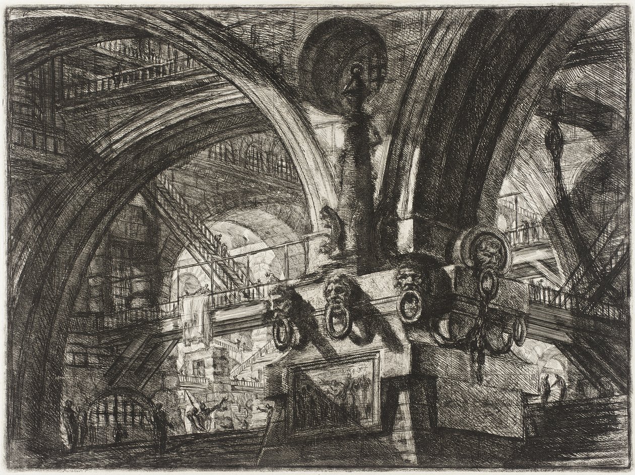 O cais com um candeeiro de Giovanni Battista Piranesi