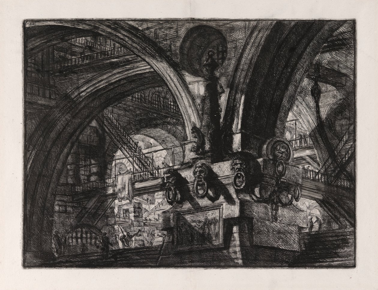 O Cais da Lâmpada, placa 15 de Carceri d de Giovanni Battista Piranesi