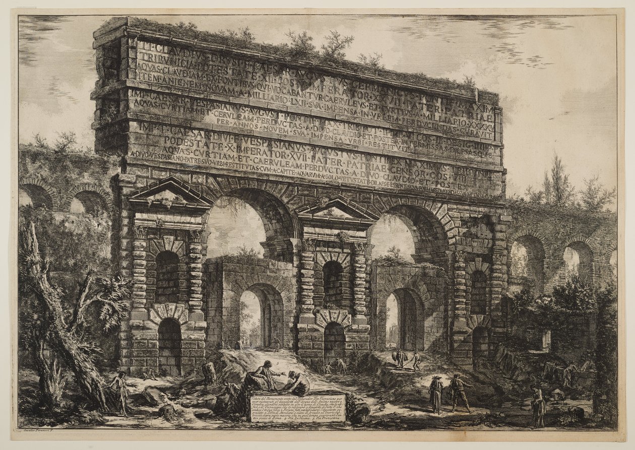 A Porta Maggiore, originalmente um arco da Aqua Claudia e do Anio Novus de Giovanni Battista Piranesi