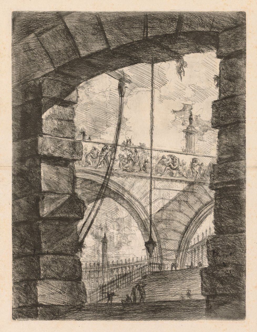 As prisões: um arco alto com um friso de Giovanni Battista Piranesi