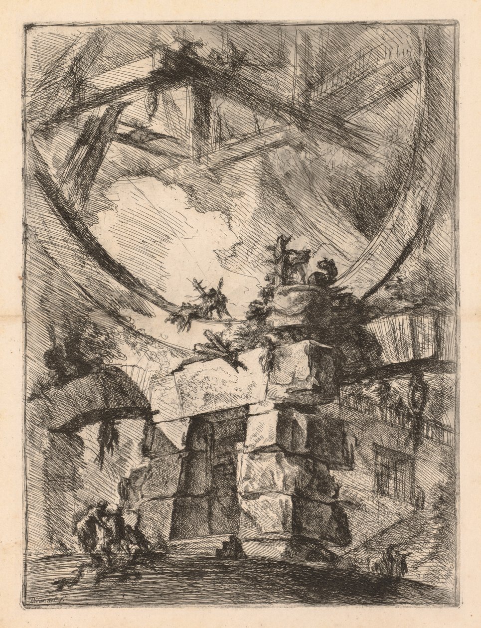 As Prisões: Uma Porta da Prisão, 1745-1750. de Giovanni Battista Piranesi