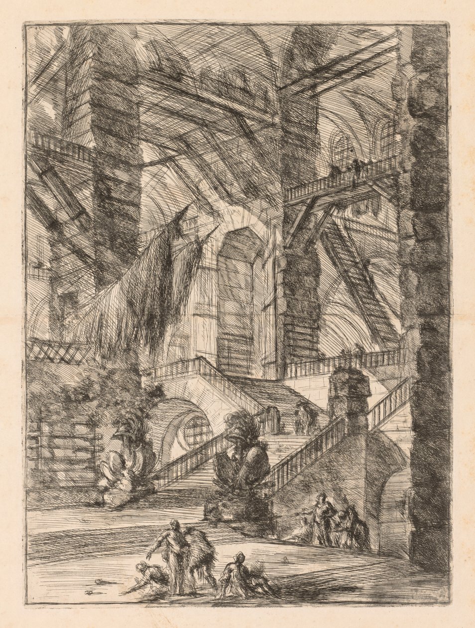 As Prisões: Um Vasto Interior com Troféus de Giovanni Battista Piranesi