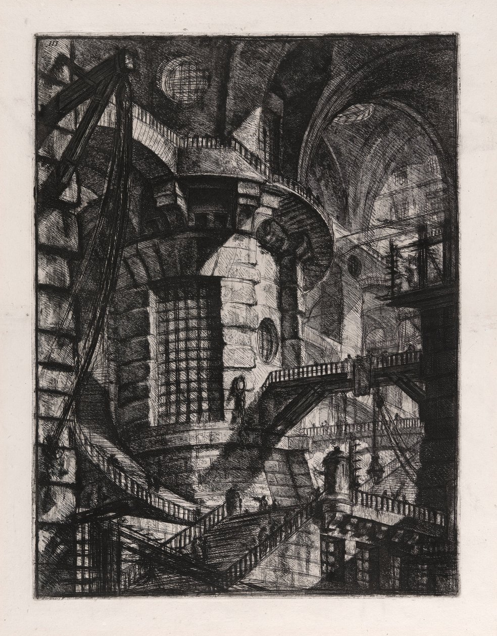 A Torre Redonda, placa 3 de Carceri d de Giovanni Battista Piranesi