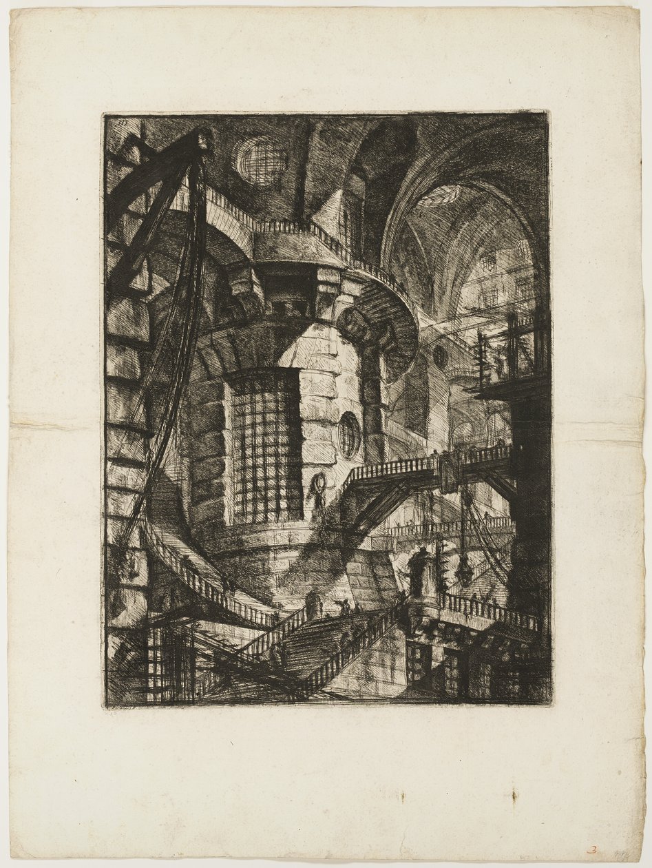 A Torre Redonda, placa 3 de Prisões Imaginárias de Giovanni Battista Piranesi