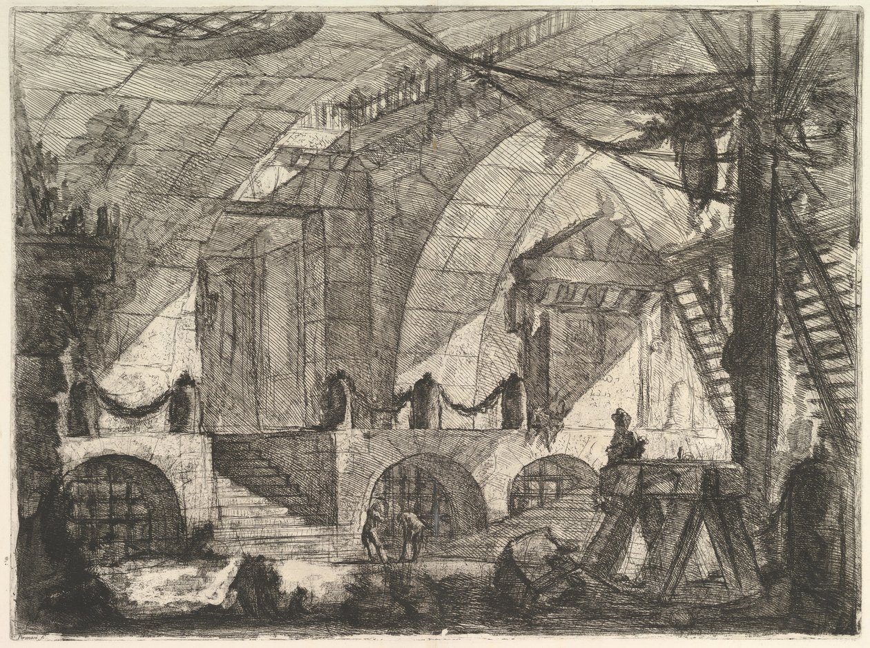 The Sawhorse, de Carceri dinvenzione Imaginary Prisons, ca. 1749-50. de Giovanni Battista Piranesi