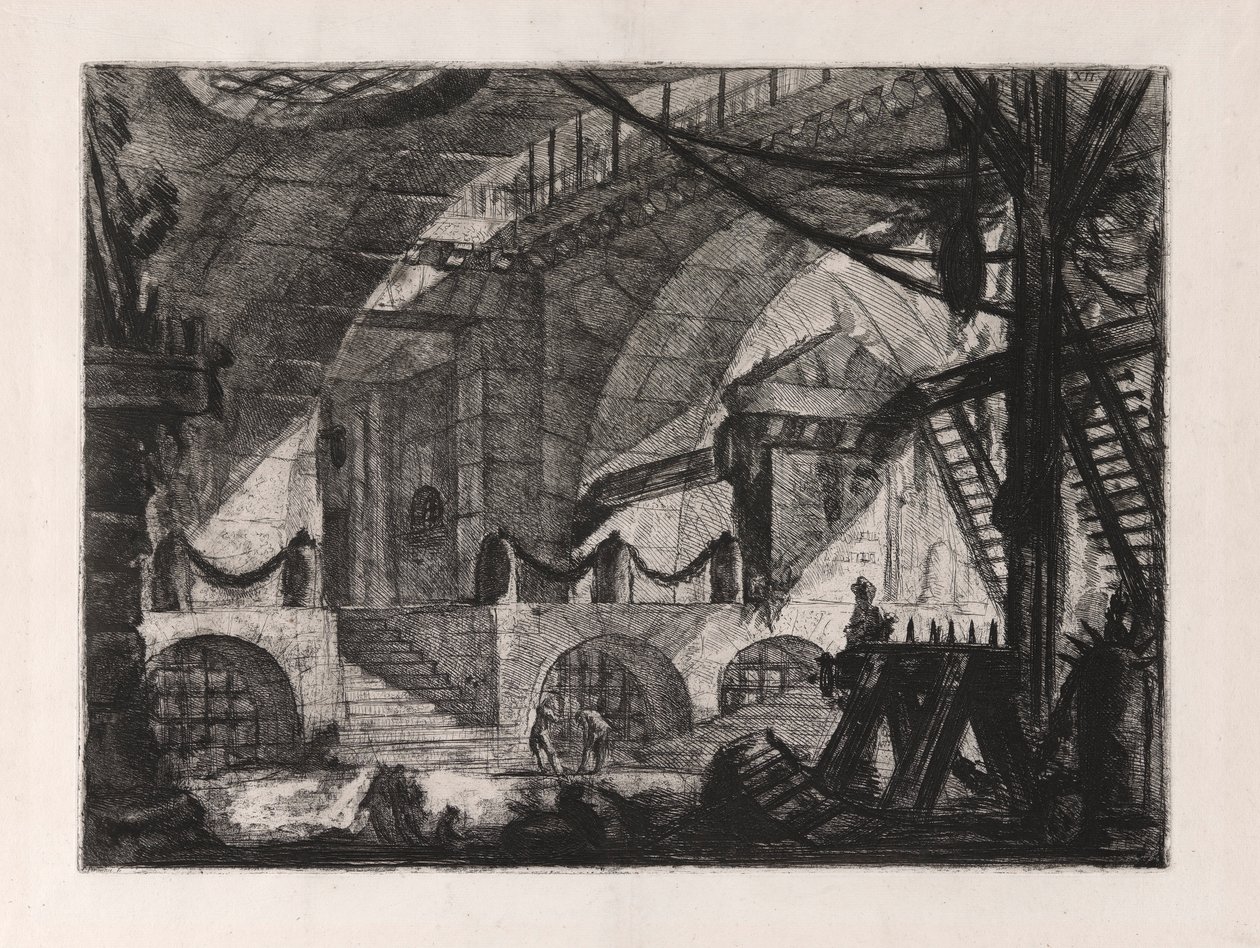 O Sawhorse, placa 12 de Carceri d de Giovanni Battista Piranesi