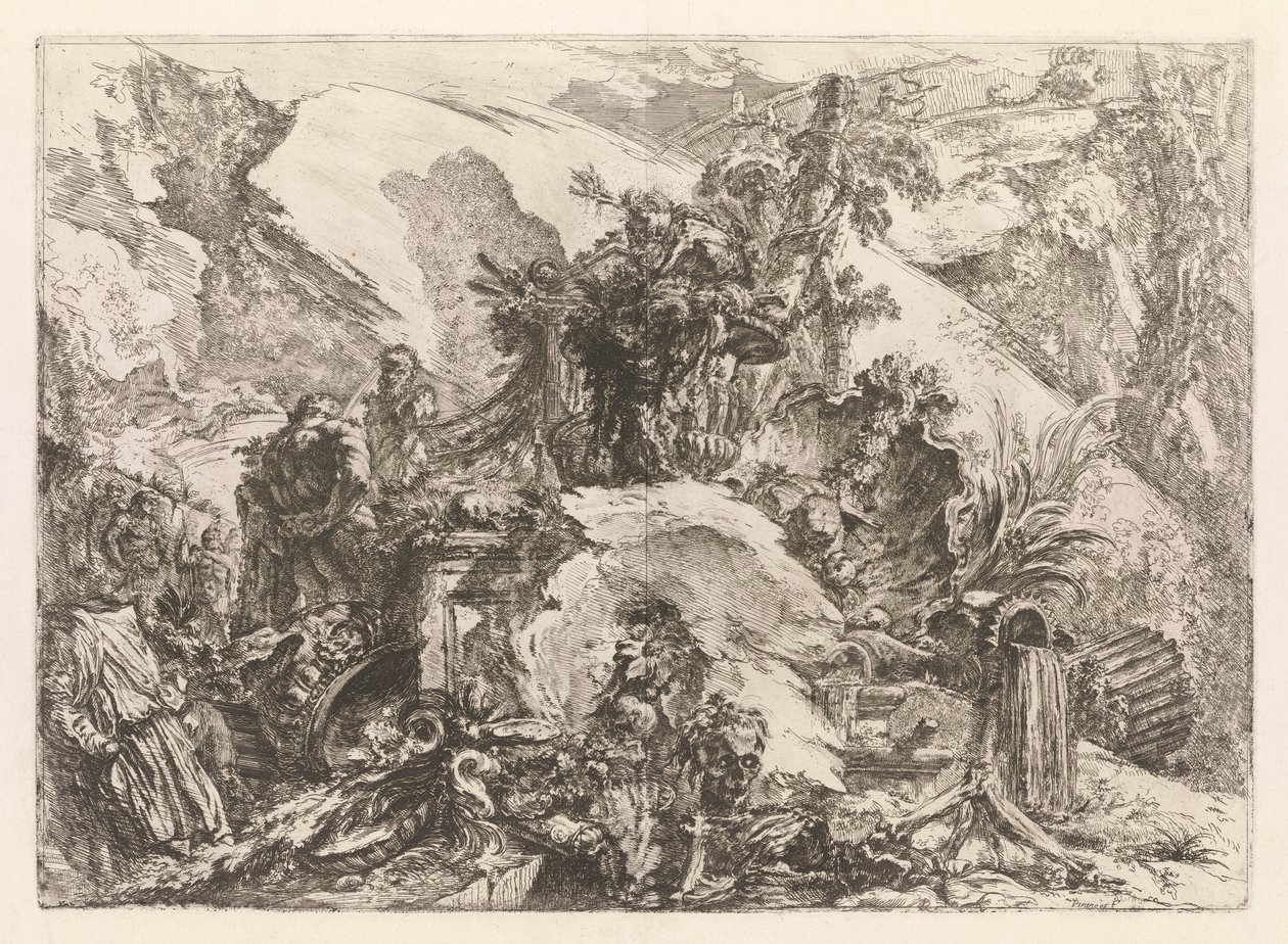 Os Esqueletos, de Grotteschi (Grotesques) de Giovanni Battista Piranesi