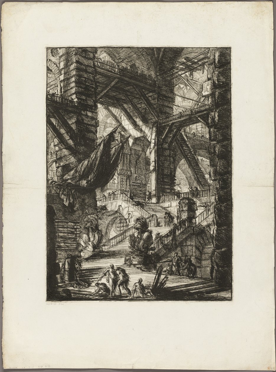 A Escadaria com Troféus, placa 8 de Prisões Imaginárias de Giovanni Battista Piranesi
