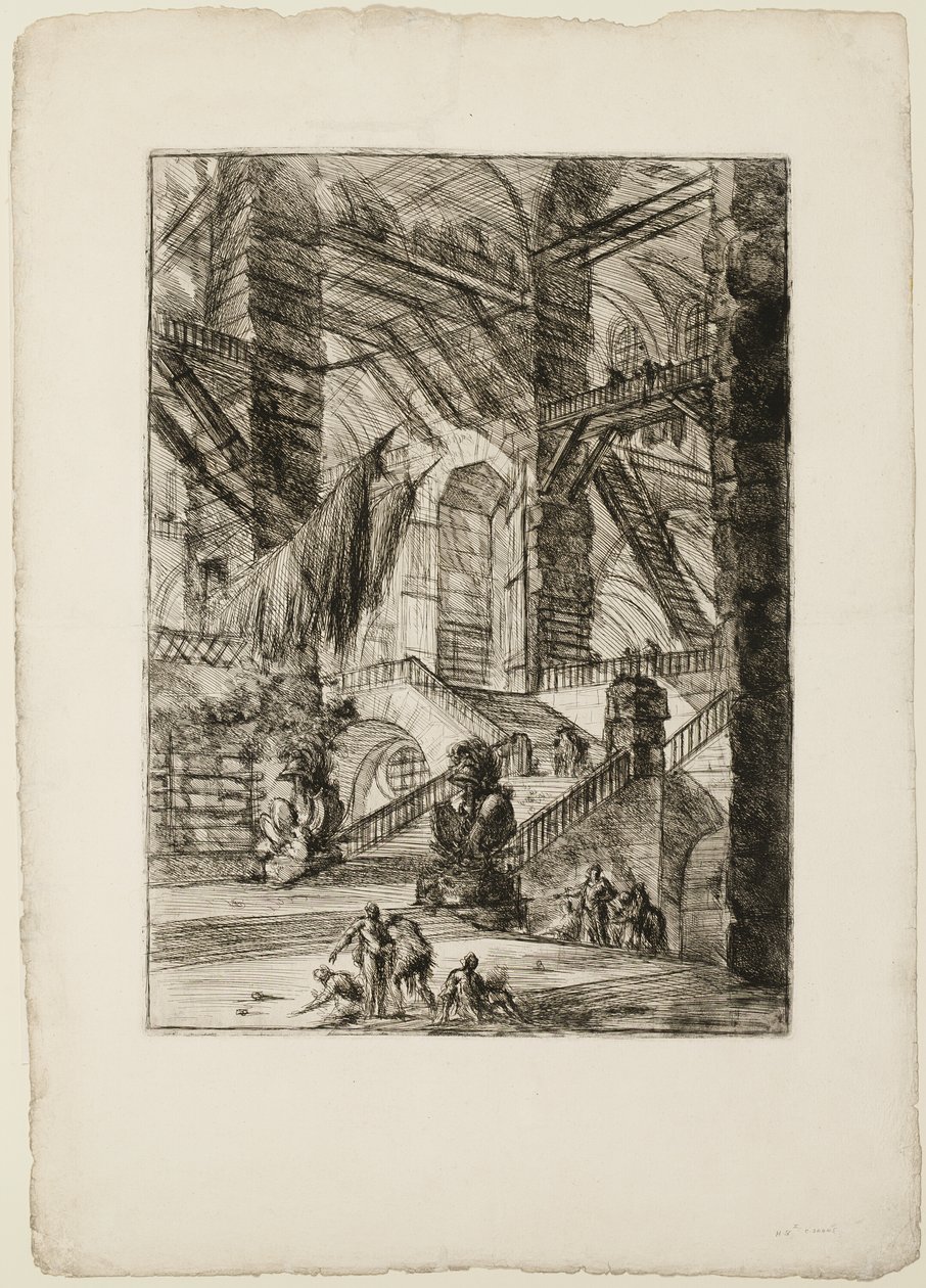 A Escadaria com Troféus, placa 8 de Prisões Imaginárias de Giovanni Battista Piranesi