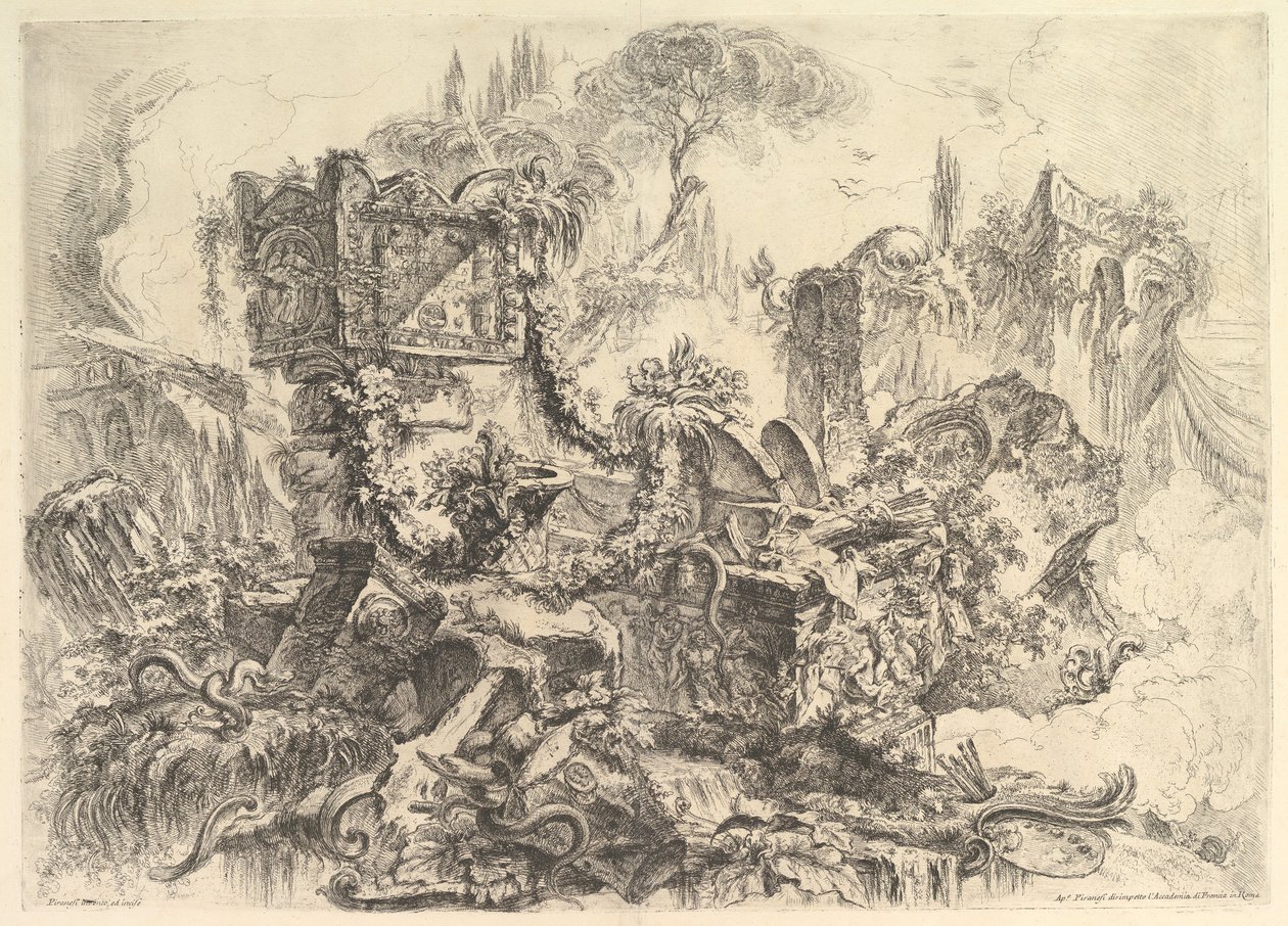 O túmulo de Nero, dos Grotteschi Grotesques, ca. 1748 de Giovanni Battista Piranesi