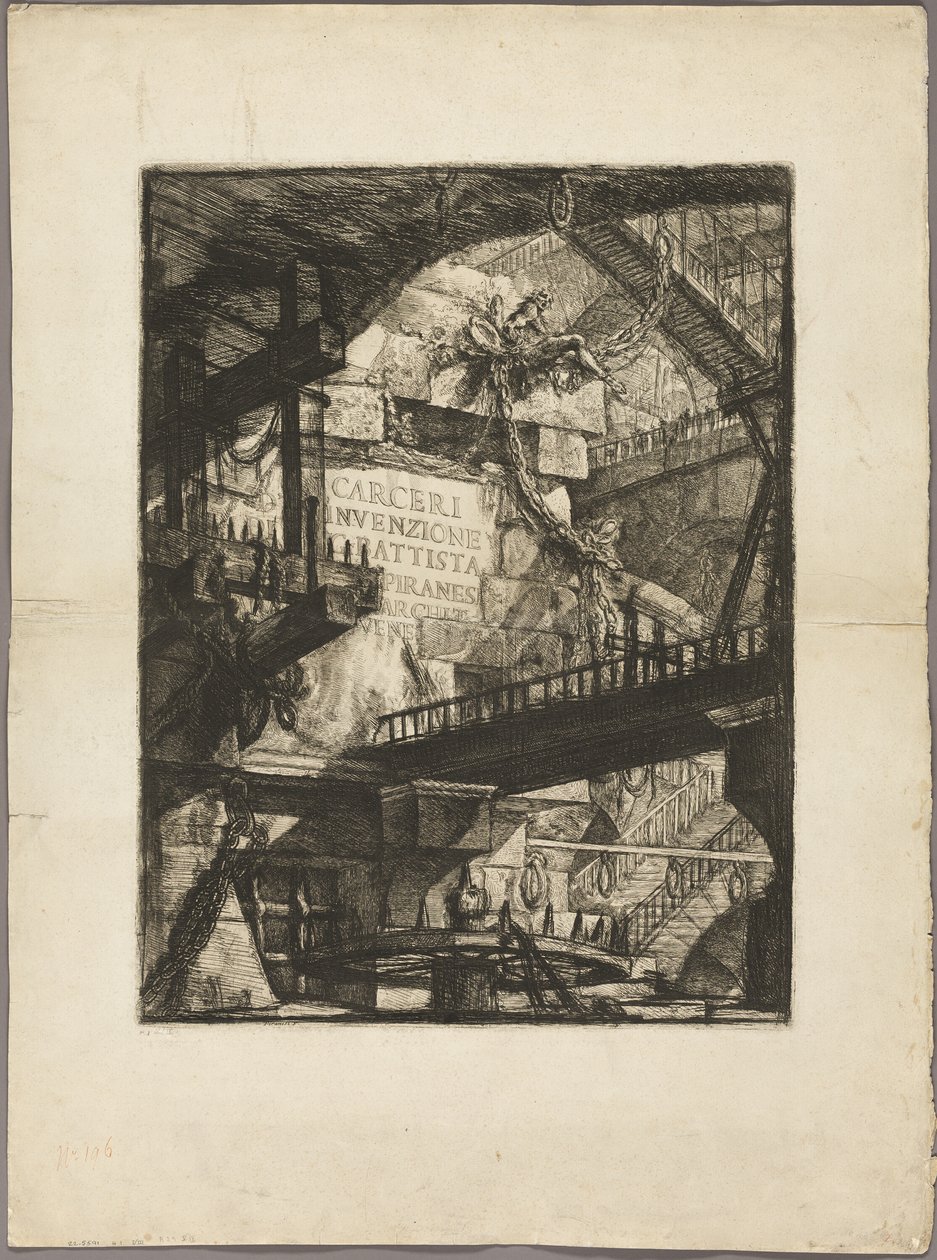 Página de título de prisões imaginárias de Giovanni Battista Piranesi