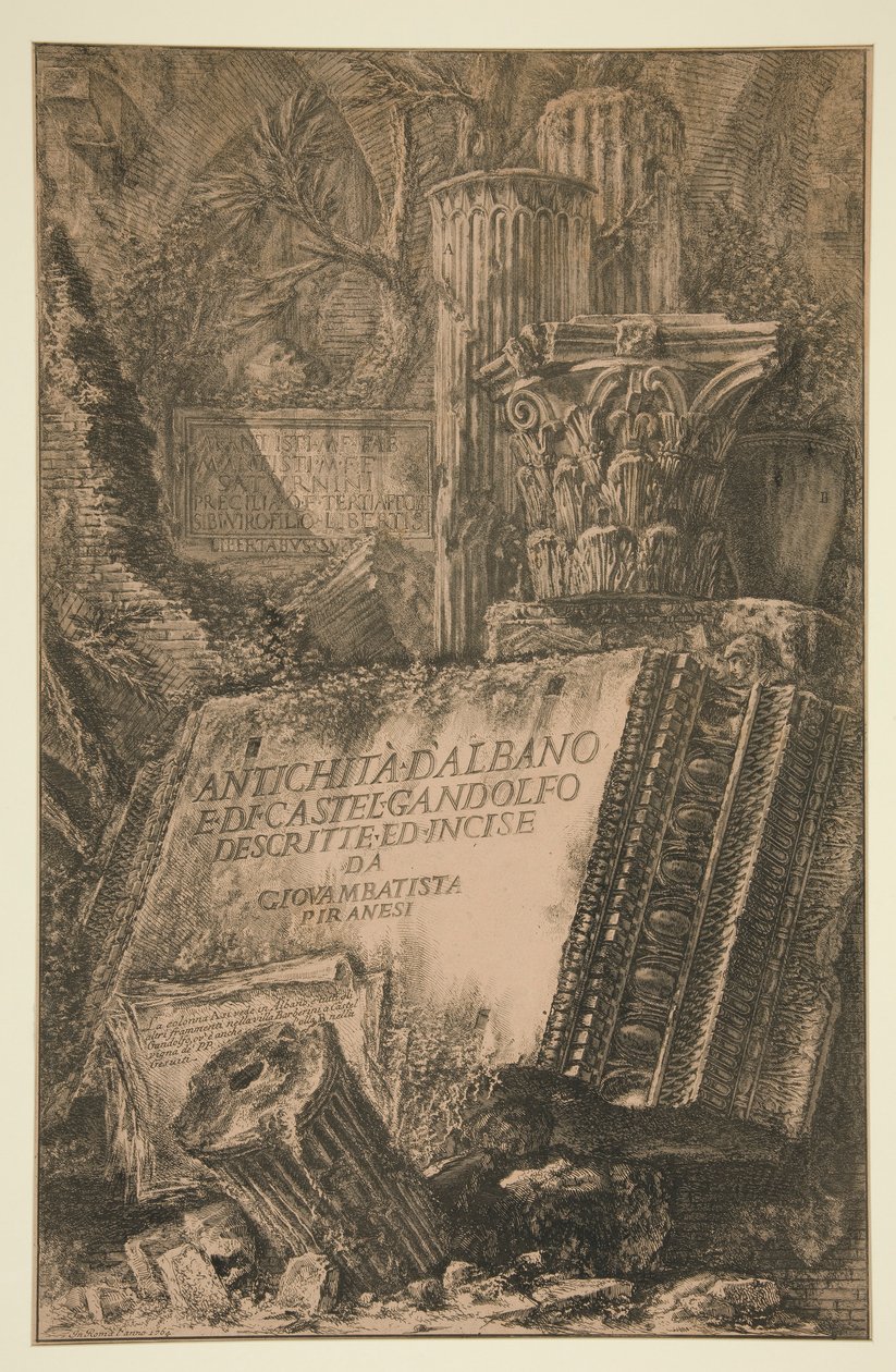 Página de título: Antichit? d de Giovanni Battista Piranesi
