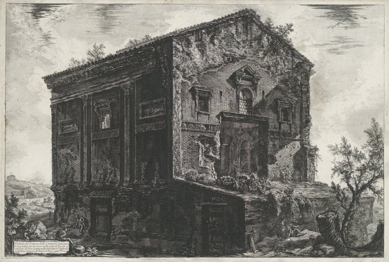 Tombe van Aspasia Annia Regilla te Rome
Vista do Templo do Cameno (título sobre o objecto)
Gezichten op Rome (título da série)
Vistas de Roma desenhadas e gravadas pelo arquitecto Giambattista Piranesi Ve(nez)iano (título da série) de Giovanni Battista Piranesi