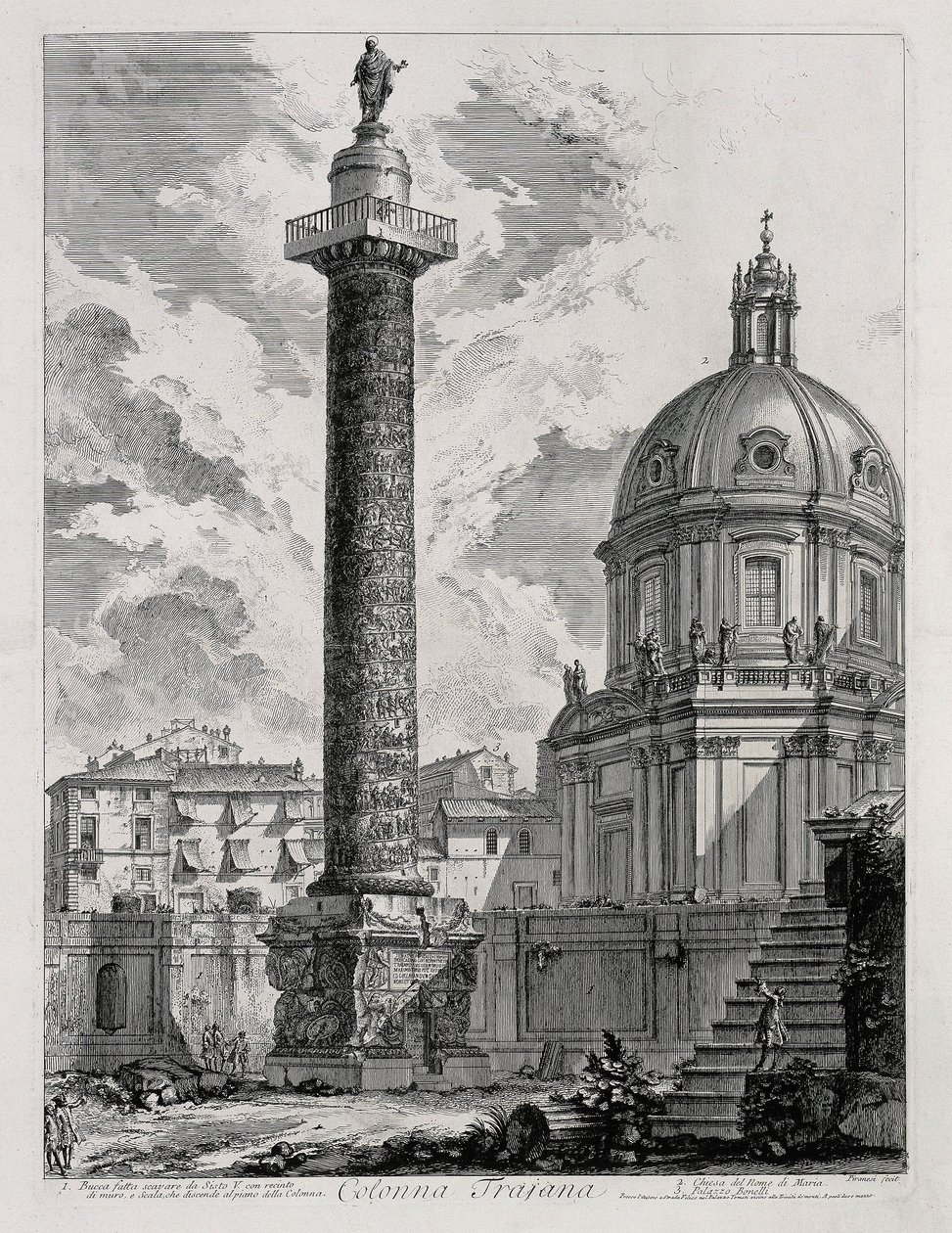 Coluna de Trajano (de: Vedute di Roma) de Giovanni Battista Piranesi