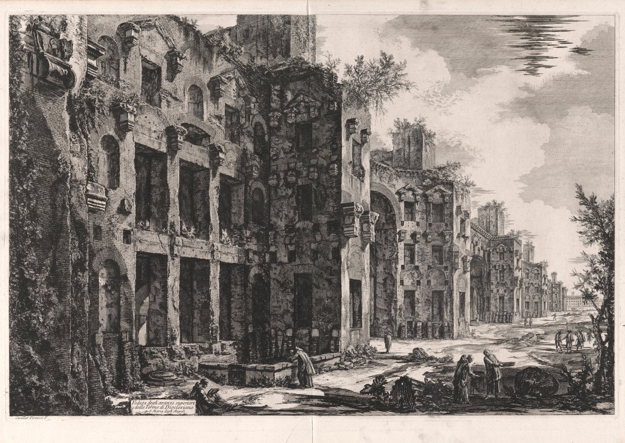 Vista dos restos superiores das Termas de Diocleciano em Santa Maria degli Angeli [interior do Frigidarium: parede sul], de Vedute di Roma (Vistas de Roma) de Giovanni Battista Piranesi