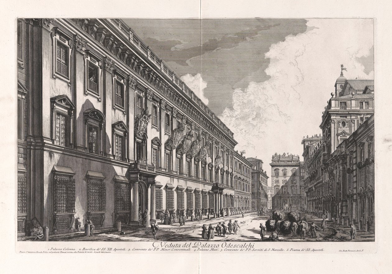 Vista do Palácio Odescalchi, de Views of Rome de Giovanni Battista Piranesi