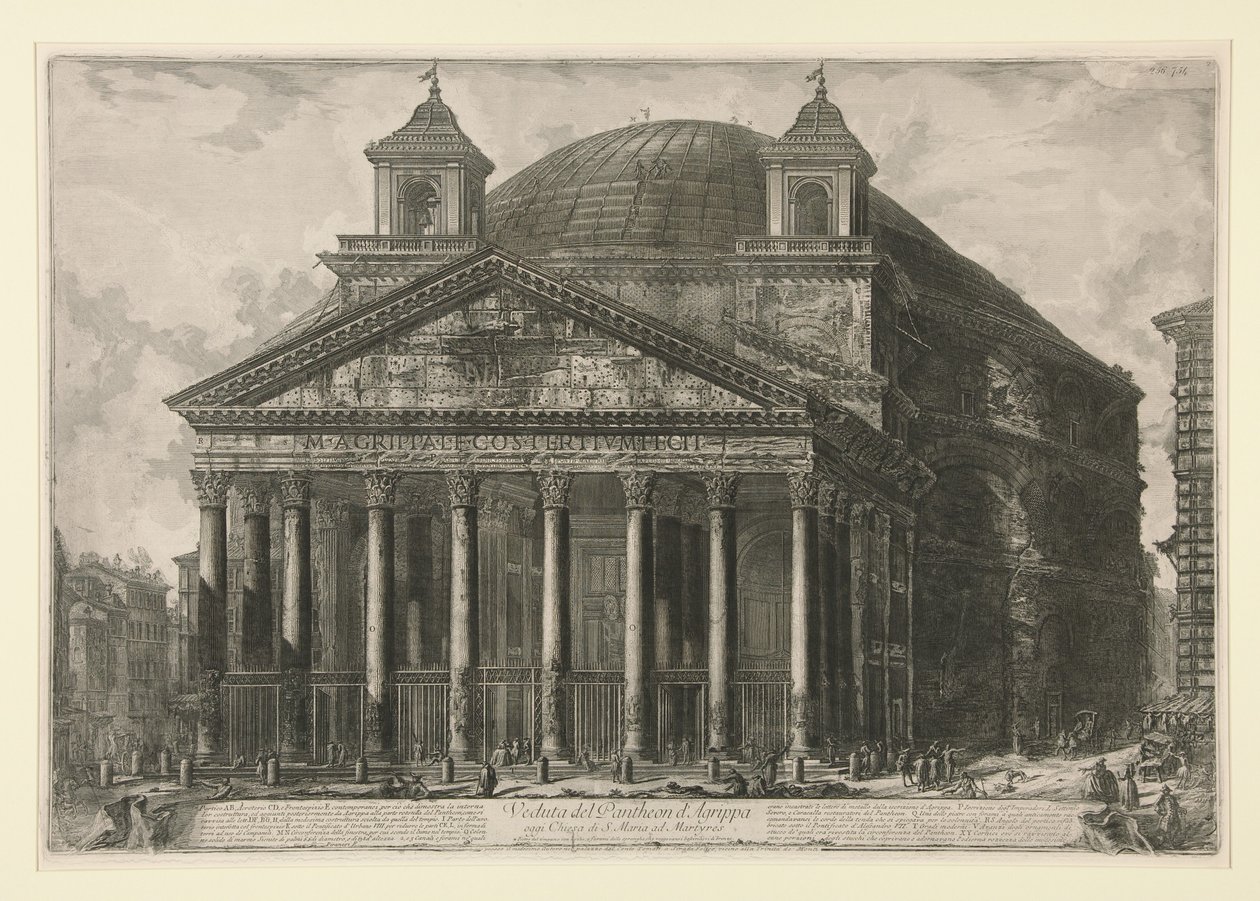 Vista do Panteão de Agripa, hoje igreja de Santa Maria ad Martyres, de Vedute di Roma de Giovanni Battista Piranesi