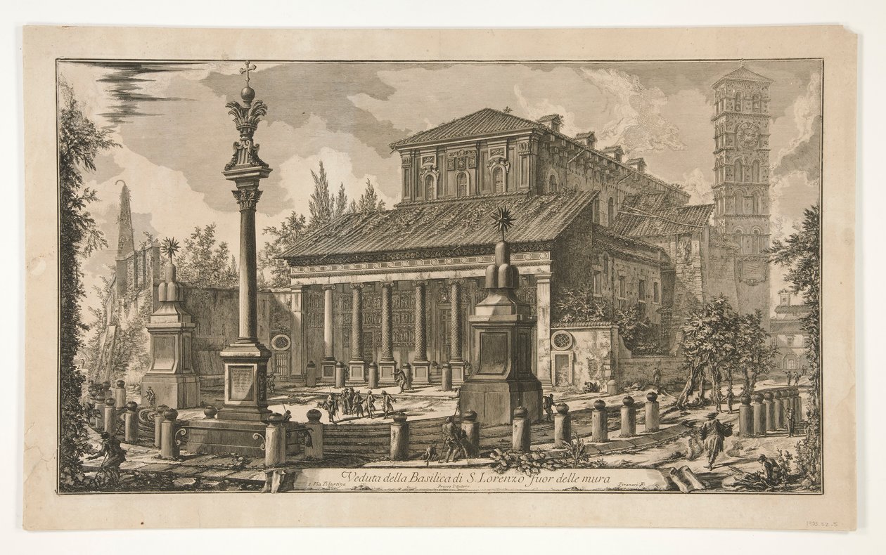 Vista de S. Lorenzo fora das muralhas, de Vedute di Roma de Giovanni Battista Piranesi