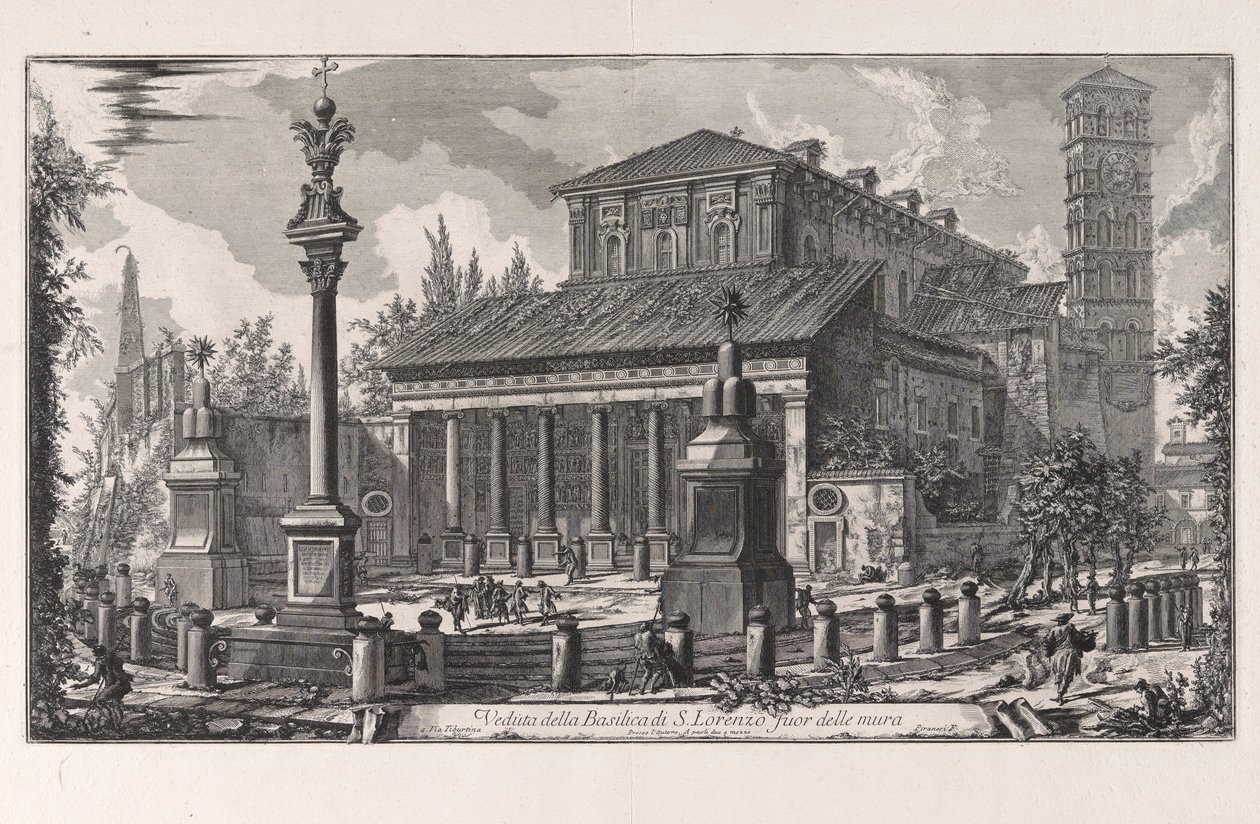 Vista da Basílica de San Lorenzo fuori delle Mura, de Vedute di Roma (Vistas de Roma) de Giovanni Battista Piranesi