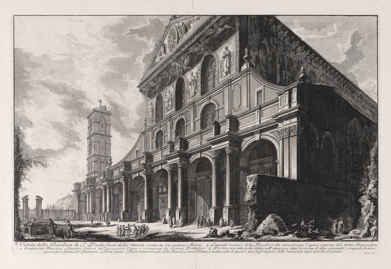 Vista da Basílica de São Paulo Fora dos Muros, Construída por Constantino o Grande, a partir das Vistas de Roma de Giovanni Battista Piranesi