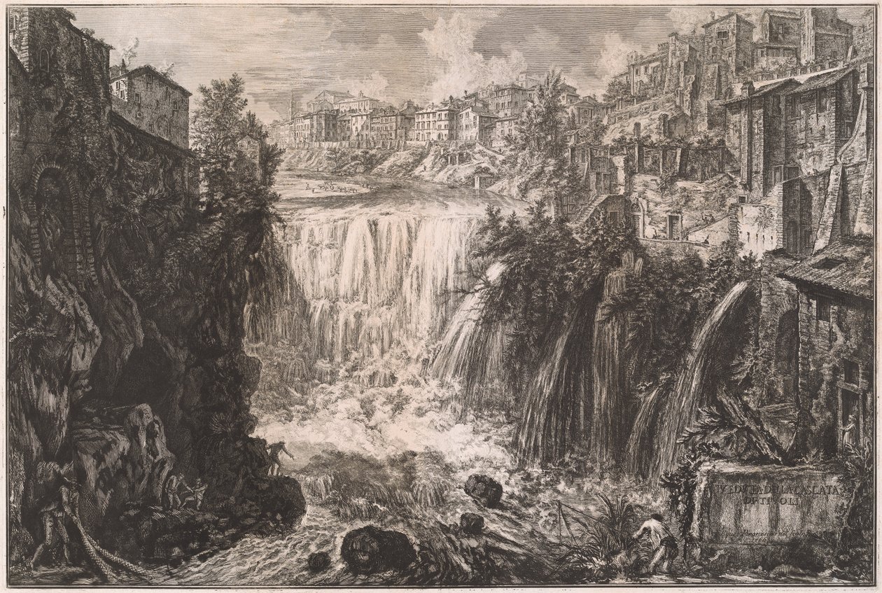 Veduta della Cascata di Tivoli de Giovanni Battista Piranesi