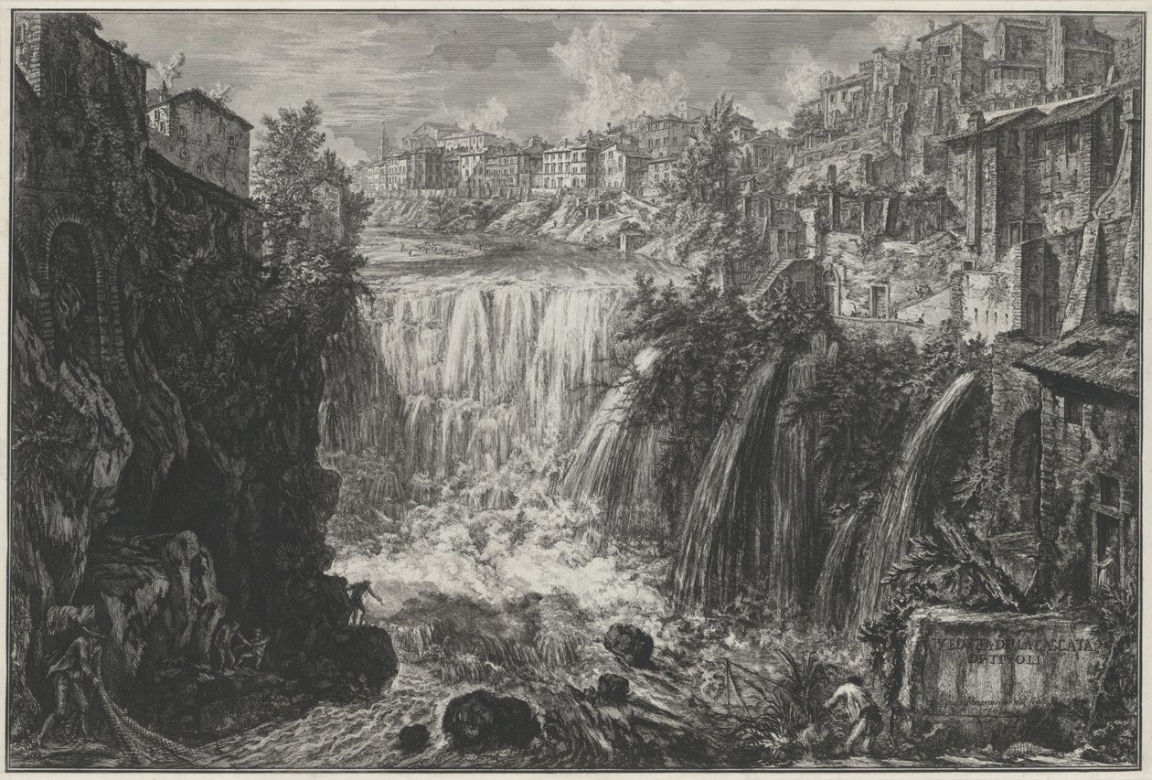 Vista da cascata de Tivoli de Giovanni Battista Piranesi
