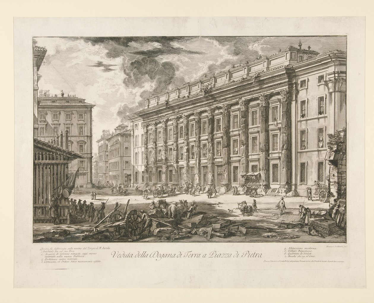 Vista da Alfândega na Piazza di Pietra, de Vedute di Roma de Giovanni Battista Piranesi