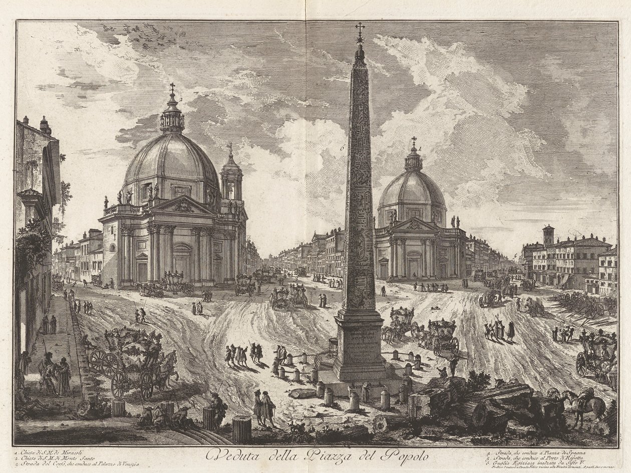 Vista da Piazza del Popolo, de Vedute di Roma (Vistas de Roma) de Giovanni Battista Piranesi