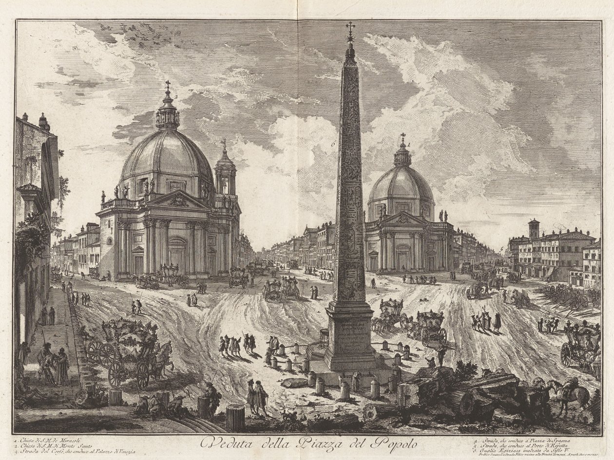 Vista da Piazza del Popolo, de Vedute di Roma (Vistas de Roma) de Giovanni Battista Piranesi