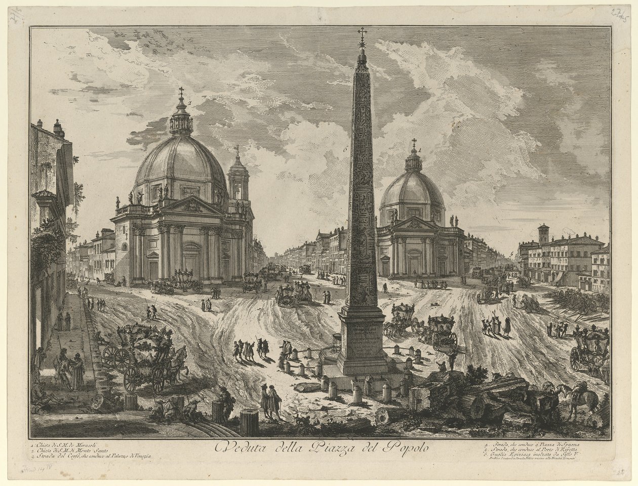 Vista da Piazza del Popolo de Giovanni Battista Piranesi