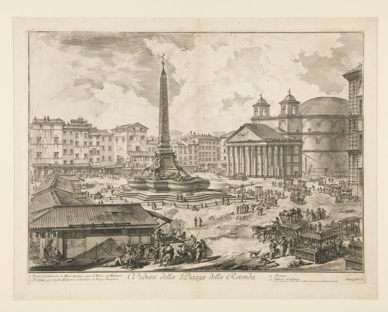 Vista da Piazza della Rotonda, de Vedute di Roma de Giovanni Battista Piranesi