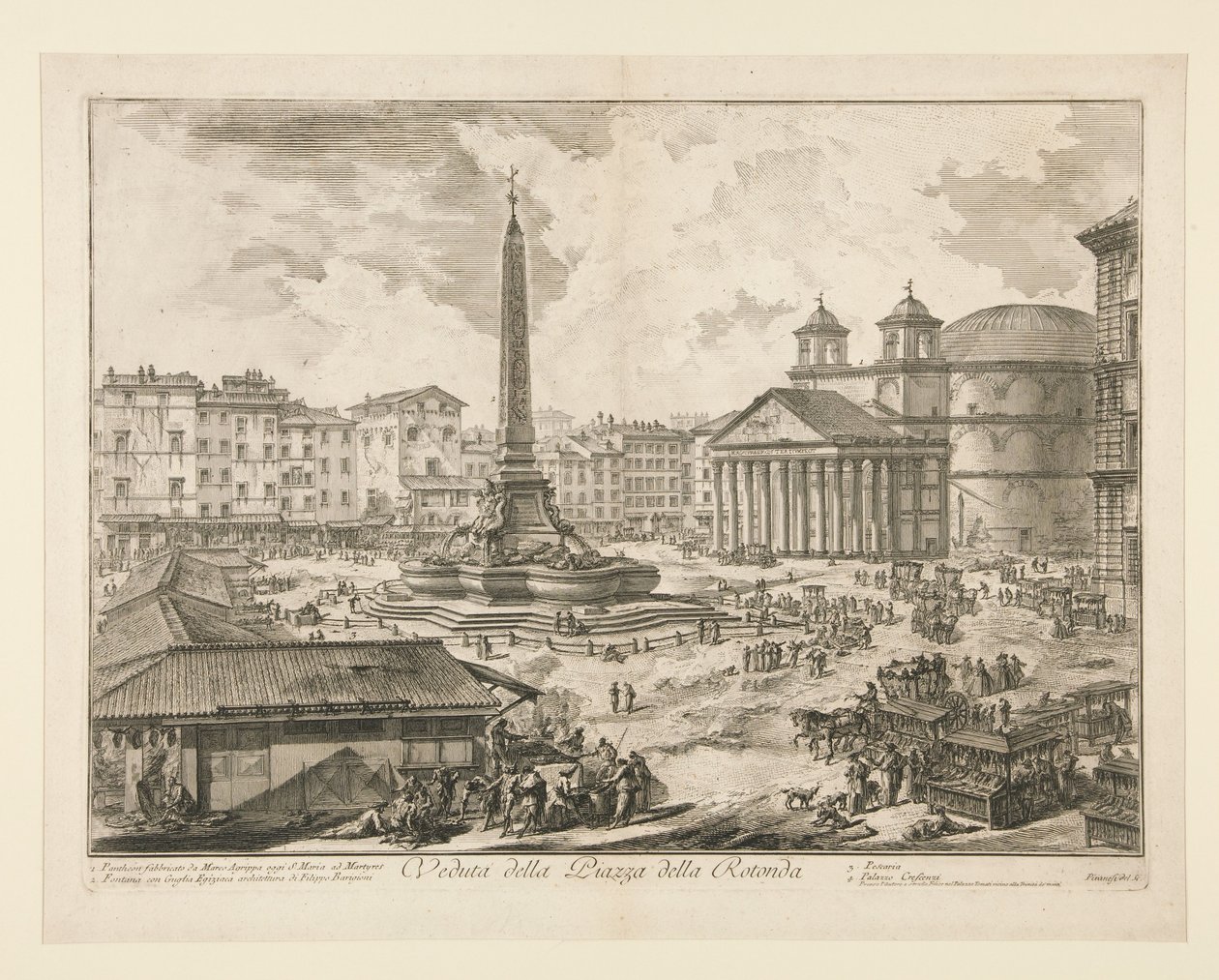 Vista da Piazza della Rotonda, de Vedute di Roma de Giovanni Battista Piranesi