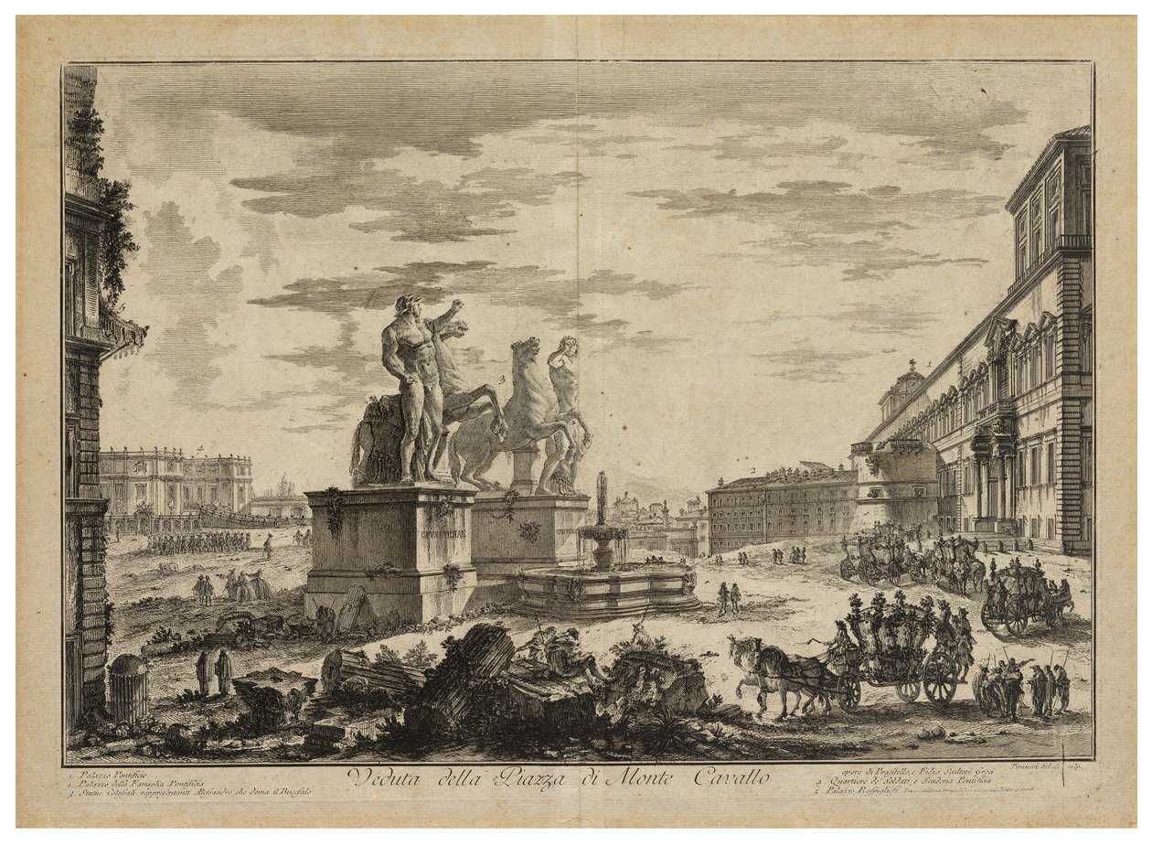 Vista da Piazza di Monte Cavallo (do Quirinale) de Giovanni Battista Piranesi
