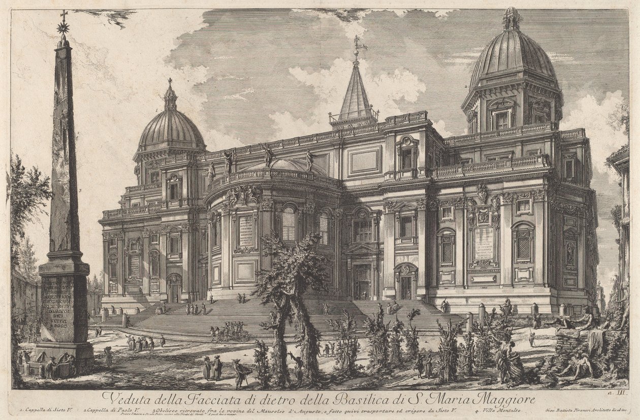 Vista da fachada traseira da Basílica de S. Maria Maggiore de Giovanni Battista Piranesi