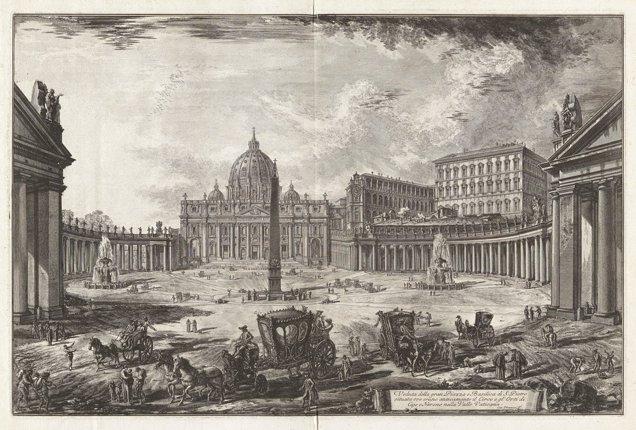 Vista da Grande Piazza e Basílica de São Pedro de Giovanni Battista Piranesi