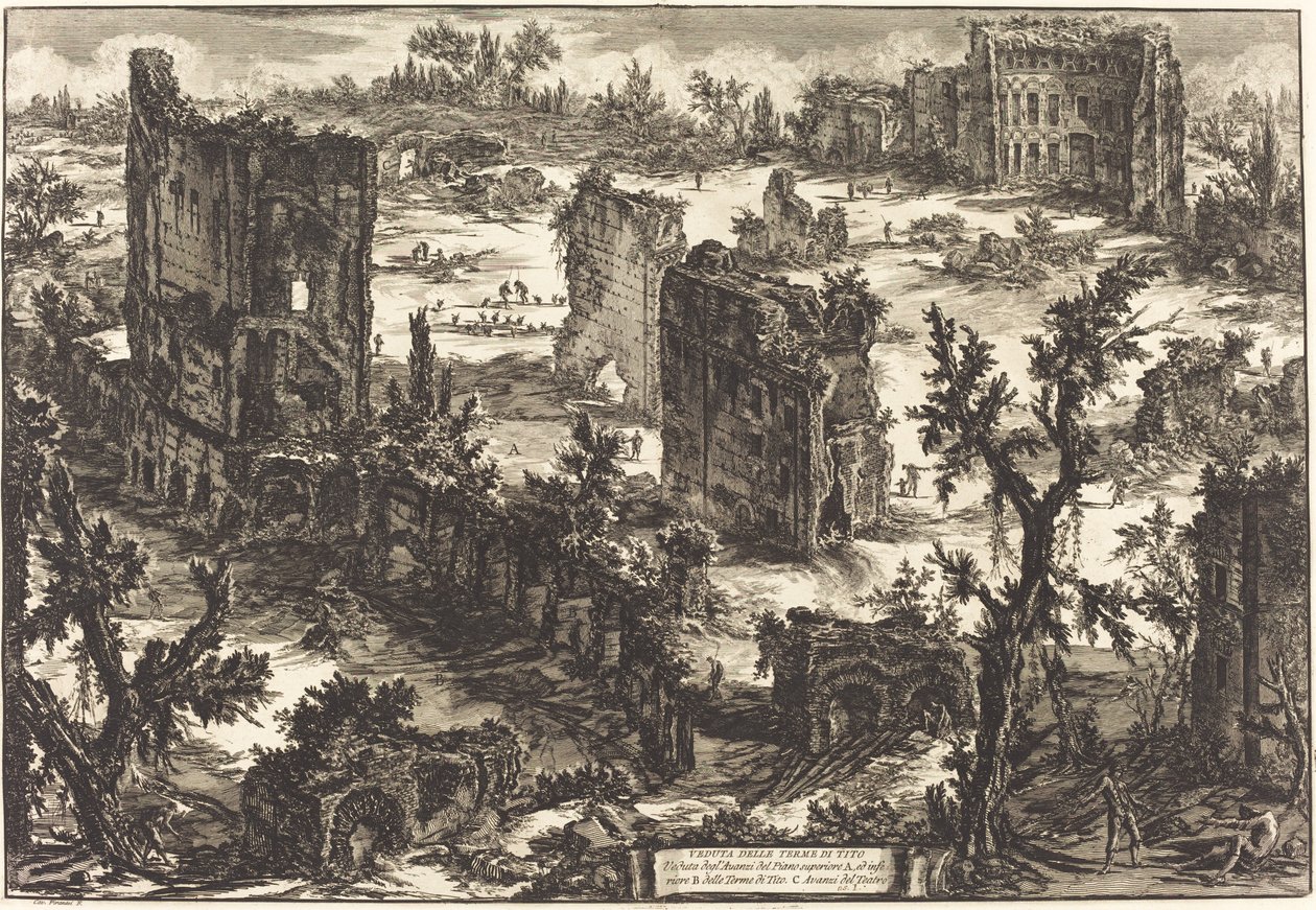 Vista das Termas de Tito de Giovanni Battista Piranesi
