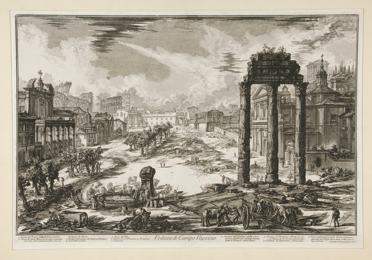 Vista do Campo Vaccino, de Vistas de Roma de Giovanni Battista Piranesi