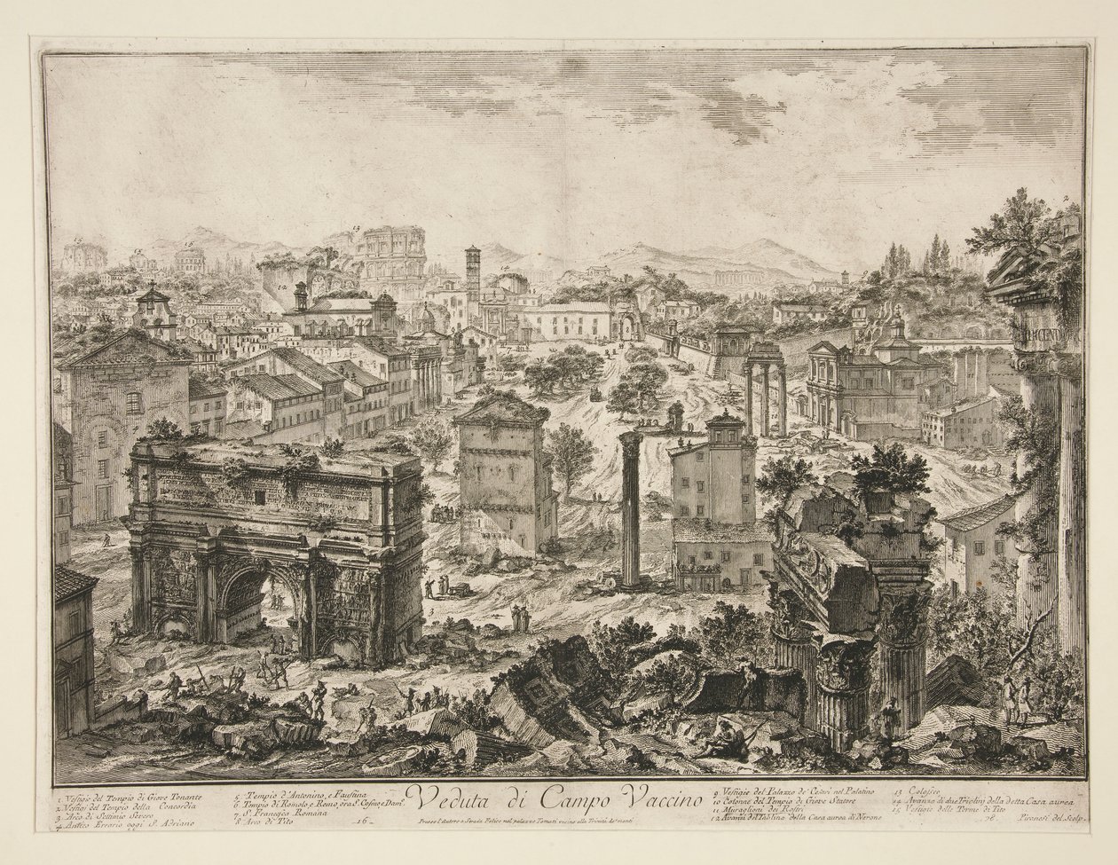 Vista do Campo Vaccino, de Vistas de Roma de Giovanni Battista Piranesi