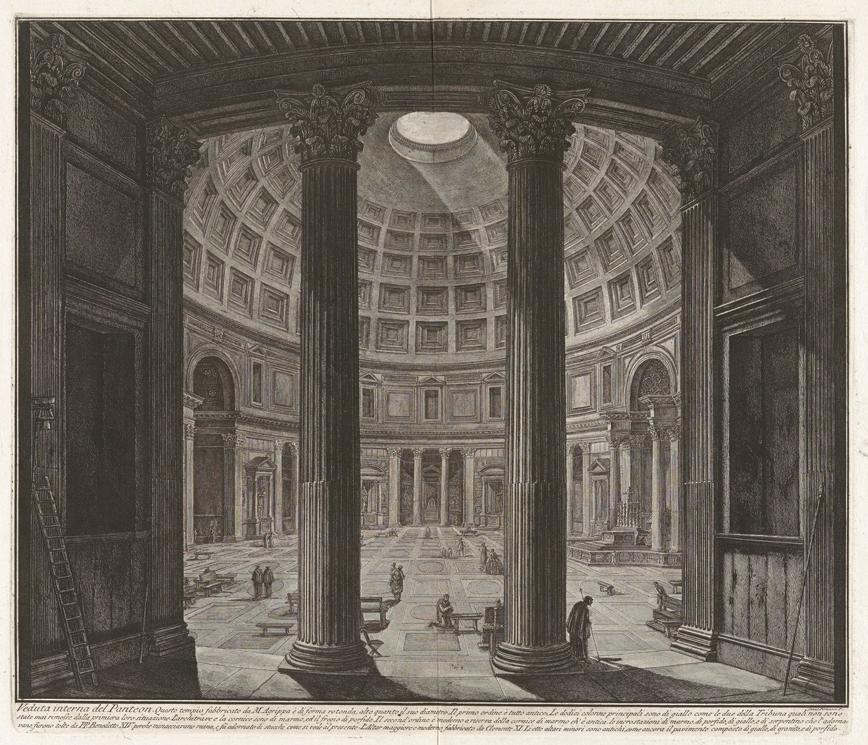 Vista interior do Pantheon de Giovanni Battista Piranesi