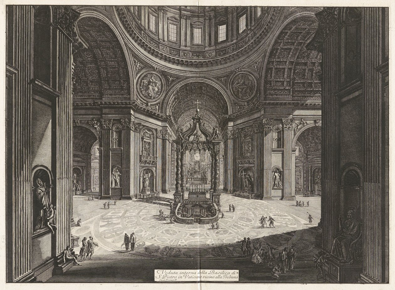 Vista interior da Basílica de São Pedro de Giovanni Battista Piranesi