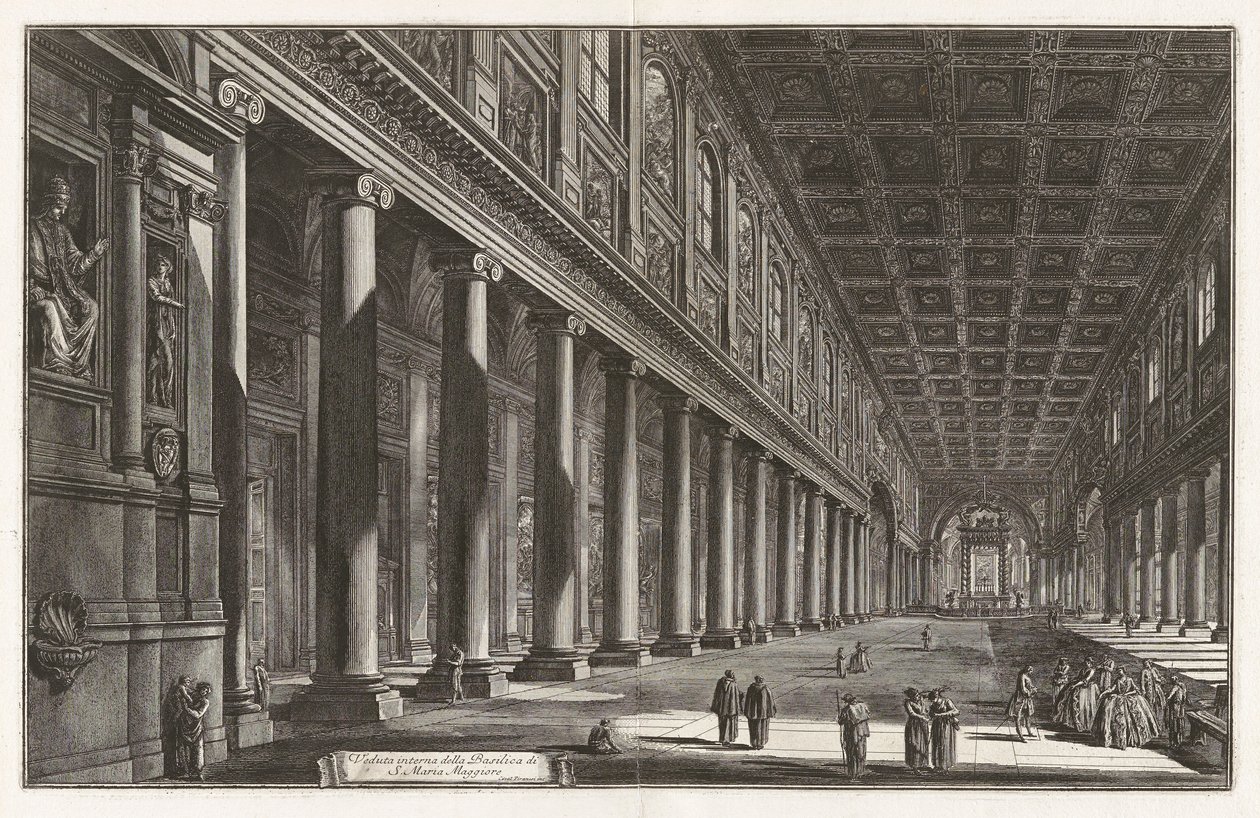 Vista Interior da Basílica de Santa Maria Maggiore, de Views of Rome de Giovanni Battista Piranesi