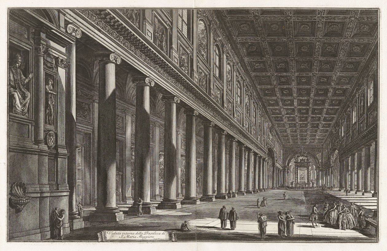Vista interior da Basílica de Santa Maria Maggiore, de Vedute di Roma (Vistas de Roma) de Giovanni Battista Piranesi