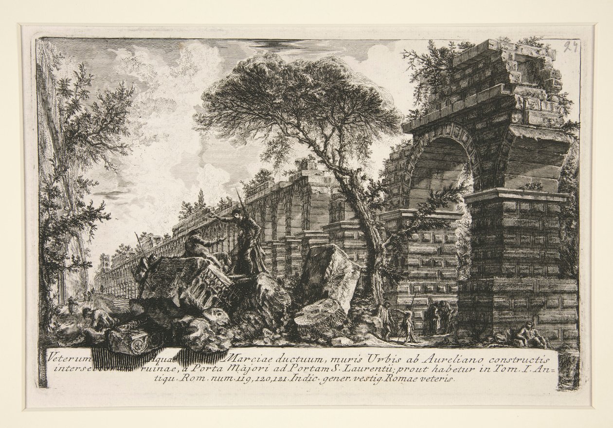 Antigo aqueduto do Acqua Marcia, de Della Magnificenza ed Architettura de de Giovanni Battista Piranesi