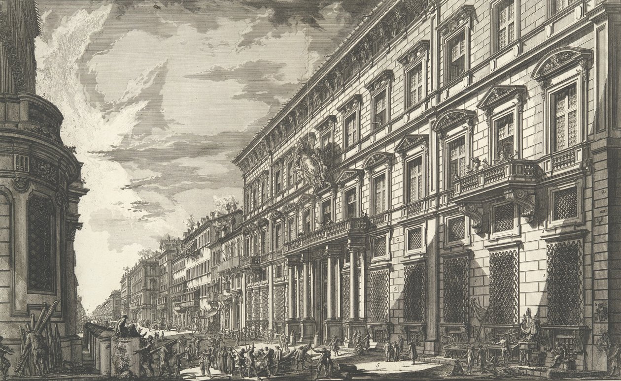 Vista ao longo da Via del Corso do Palazzo dell