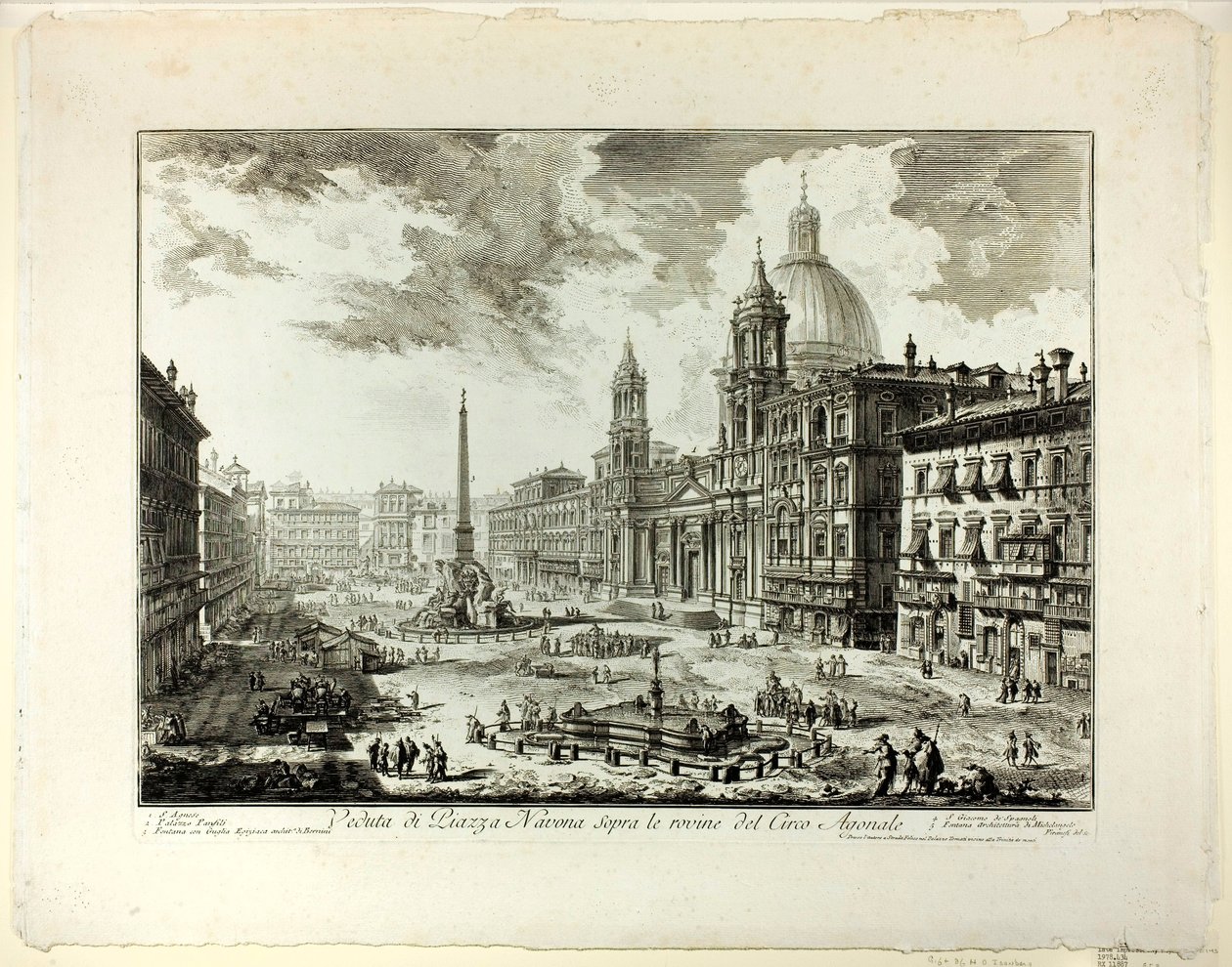 Vista da Piazza Navona acima das ruínas do Circo de Domiciano, de Vistas de Roma de Giovanni Battista Piranesi