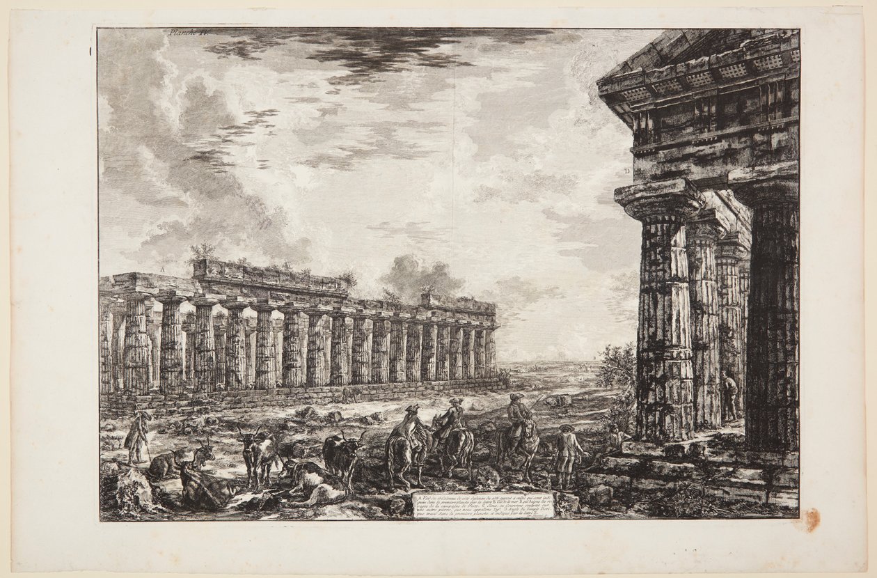 Vista das 18 colunas laterais, desenhada do lado oposto ao mostrado na primeira prancha [...] de Giovanni Battista Piranesi